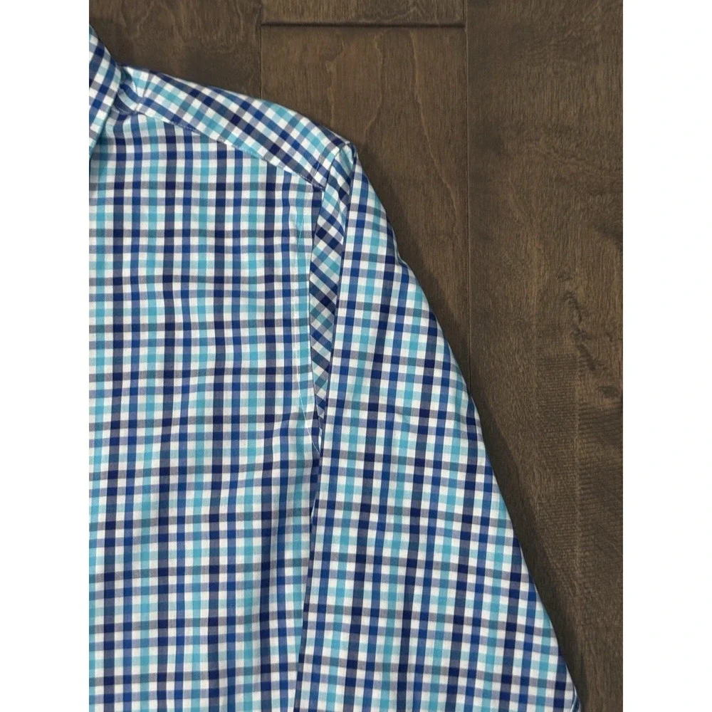 Banana‎ Republic Lot Of Two Mens Blue Plaid Button Down Non Iron Slim Fit Size M